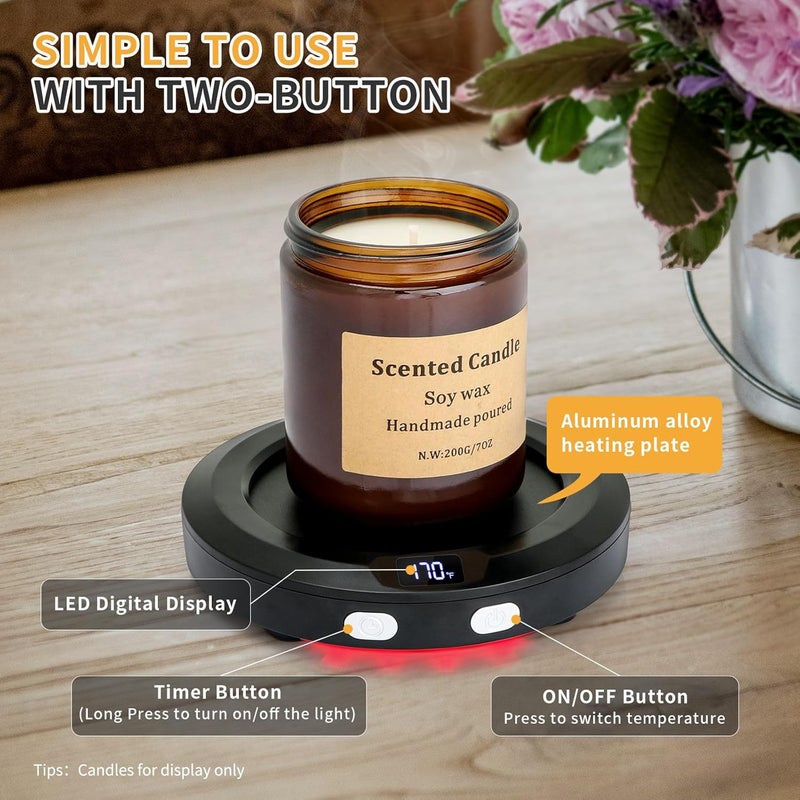 Vobaga Coffee Mug Warmer with 2-12H Auto Shut Off & 3 Temperature Setting for Desk Candle Warmer Plate Coffee Accessories Gift（No Mug） - Image 5